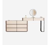 QYYZTQY Minimalist 120cm Vanity Table Oak & White Finish Sleek for Nordic Interiors Compact Size (100cm x 40 x 76cm) Stylish Makeup Desk for Homes