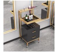 QYYZTQY Mobile Salon Trolley Cart with Wheels Drawers Rolling Storage Cabinet for Hair Stylists, Barbers Estheticians Beauty Spa Tattoo Station (Gold & Black)