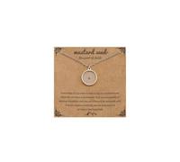 QYYZTQY Mustard Seed Faith God Pendant For Women Men Inspirational Dainty Gold Plated Stainless Steel Pendant Tiny Move Mountains Mustard Seed Charm Baptism Birthday Jewelry