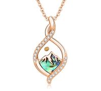 QYYZTQY Mustard Seed for Women Sterling Silver Rose Gold Plated Mountain Pendant Nekclaces Mustard Seed Faith Jewelry Gifts, Sterling Silver, Cubic Zirconia