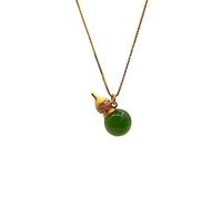 QYYZTQY Natural Jasper Gourd Pendant Silver Necklace Classic Ethnic Light Ladies Jewelry