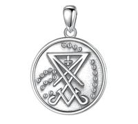 QYYZTQY New 2025 925 Sterling Silver Sigil Church Of Satan Pendant Satanic Symbol Seal Of Lucifer Lavey Hidden Devil Necklace Jewelry Gift With For You