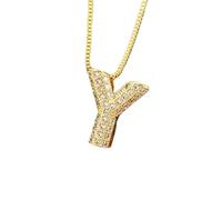 QYYZTQY New 2025 Classic New For Trendy Initials English Alphabet 26 A-Z Letter Pendant Gold Plating Family Name Capital Necklace For Women With For You Jewelry Fashion Accessories Creative Gift