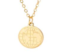 QYYZTQY New 2025 Earth Necklace Women Stainless Steel World Map Globe Coin Pendant Neck Chain Choker Globetrotter Jewelry Birthday Gift With For You Jewelry Fashion Accessories Creative Gift,