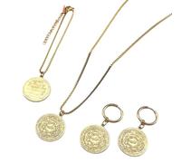 QYYZTQY New 2025 Islamic Muslim Ayatul Kursi Jewelry Set For Women Stainless Steel Gold Color Quran Medal Religion Necklace Bracelet Earring Gift With For You Jewelry Fashion Accessories Creative Gift