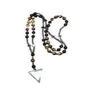 QYYZTQY New 2025 Rock Crystal Catholic Rosary Necklace Female Male Tiger Eye Cross Pendant Meditation Mara Jewelry With For You Fashion Accessories Creative Gift