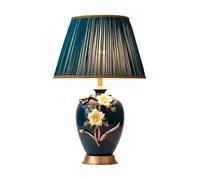 QYYZTQY New Chinese Creative Ceramic Fabric Desk Light Classic Retro Study Writing Desk Desk Desk Lamp For Living Room Bedroom Bedside Studio Table Lamp Villa Loft Tea House Decoration Lighting