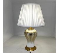QYYZTQY New Chinese Creative Ceramic Fabric Desk Light High-end Light Luxury Living Room Study Writing Desk Desk Desk Lamp For Villa Loft B&B Table Lamp Rest Area Club Hotel Decoration Lighting