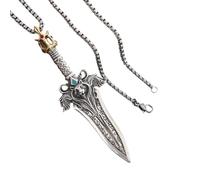 QYYZTQY New For Trendy 2025 Retro Domineering King Lion Head Knight Pendant Necklace Men'S Gothic Punk Rock Party Nordic Jewelry Fashion Accessories Creative Gift