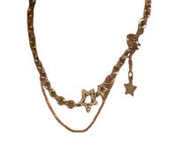 QYYZTQY New For Trendy 2025 Star Zircon Pendant Necklace For Women Luxury Sweet Cool Her Punk Heart Clavicle Chain Gift Fashion Jewelry Party Gift Jewelry Fashion Accessories Creative Gift