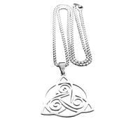 QYYZTQY New For Trendy 2025 Viking Trinity Celtic Knot Pendant Necklace For Men Women Stainless Steel Witch Triskele Triskelion Necklaces Jewelry Collar Jewelry Fashion Accessories Creative Gift