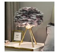 QYYZTQY Nightstand Lamp Feather Table Lamp Bedroom Bedside Living Room Cafe Christmas Decoration Romantic Decorative Creative Home Bedside Lamps (Emitting Color : White Feather, Plug Type : UK) (U