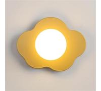 QYYZTQY Nordic Indoor, Mid Century Mount Lamp, Round White Glass Shade Wall Light with E26/27 Base for Bedroom Bedside Kitchen Farmhouse Hallway(Yellow)