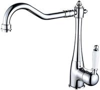 QYYZTQY Nostalgia Kitchen Sink Mixer Tap Country House Style Single Lever 360° Swivel Brass Construction Ceramic Handles Perfect for and Vintage Kitchens