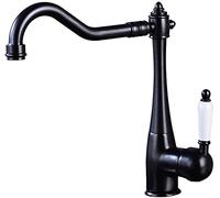 QYYZTQY Nostalgia Kitchen Sink Mixer Tap Country House Style Single Lever with Ceramic Handles Brass Construction 360° Swivel for Kitchens