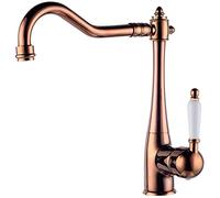 QYYZTQY Nostalgia Tap Brass Single Lever Mixer Sink Faucet with Ceramic Handles Swivel Perfect for Country House Style Kitchen & Stylish