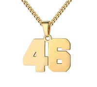 QYYZTQY Number for Boy 0-99 Athletes Jersey Number Stainless Steel Chain 22+2 inch Personalized Number Charm Pendant Inspirational Jewelry Basketball Baseball Football Gift for Men