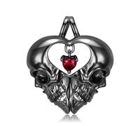 QYYZTQY Pendant 925 Sterling Silver Butterfly Moth Skull Scream Black Wings Chain Necklace For Girl Women Jewelry