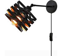QYYZTQY Plug-in Industrial Wall Light, Swing Arm Wall Lamp, Vintage Metal Wall, Adjustable Wall Mounted Light Fixtures for Home Decor Bathroom Bedroom Farmhouse Garage Hallway (Not Included)