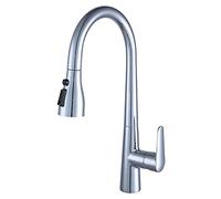 QYYZTQY Pull-Out Sprayer Faucets,3-Funct Out Faucet,Kitchen Faucets 360 Degree Swivel,Single Hole Hot and Cold Water Pull Down Kitchen Faucet,Chrome