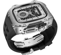 QYYZTQY RM Style Mod Kit Stainless Steel Metal Watch Case+Fluorine Rubber Watch Band，For Ultra 8 49MM Sport Watch Strap Bezel，For iWatch Ultra 8 Series With Tool