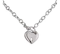 QYYZTQY Romantic Heart Necklace For Girls, 925 Sterling Silver Eternal Love Heart Charm Choker - Heart Gold Necklace, Gold Locket Necklace For Women Birthday Valentine Gifts