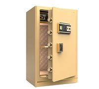 QYYZTQY Safe Box Money, Home Safe Security with Fingerprint Lock and Touch Screen Keypad Lock Box Fireproof Safe Ideal for Home Cash, Jewelry,Brown Safe (Yellow A)