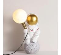 QYYZTQY Small Night Light Lamp for Bed Side Table Kids Bedroom Table Lamp Milk Planet Astronaut Table Lamp Cute Desk Lamp Nightstand Lamp for Children Nursery Room Girls Boys Room Home