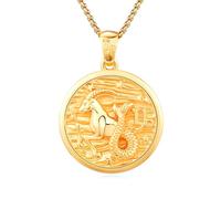 QYYZTQY Sterling Silver 12 Constellation Coin Pendant s Horoscope Astrology Embossed Jewelry Birthday Gift for Women Men
