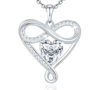 QYYZTQY Sterling Silver Infinity - Exquisite Silver Jewelry for Women, Love Heart for Birthday, Anniversary, Valentineu2019s Day for Girlfriend, Wife, Mom, or Her