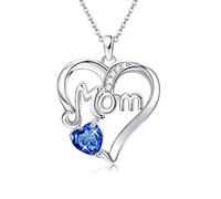 QYYZTQY Sterling Silver Mom Birthstone Jewelry Love Heart Pendant Mothers for Women Mama Aunt Grandma Mothers Day Birthday