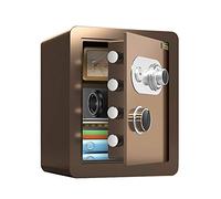 QYYZTQY strongbox Safe and Fireproof Waterproof Safe Security Digital Cabinet Safe Home Fireproof Mechanical with Key Heavy-Duty 45cm Steel Large-Capacity Safety Cabinet (Brown A)
