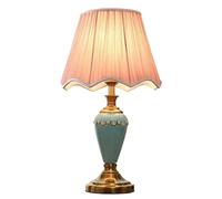 QYYZTQY Table Lamp Bedside Lamp Nightstand Lamp Ceramic Ceramic Metal Table Lamp 20.9" Bedside Nightstand Lamp Fabric Lampshade For Living Room Bedroom Table Bookcase Table Lamps Table Light for
