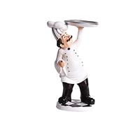 QYYZTQY Table Sculpture Resin Decoration Kitchen Chef Ornament Christmas Decoration Figure Statue of Art Resin Crafts for Bakery Wine Cabinet Decorations Italy White