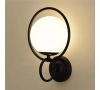 QYYZTQY Traditional Brass Milk Globe Glass Shade Gold Vanity Light for Bathroom Bedroom Living Room Hallway Wall Mounted Lamp E26/ Base(Black)