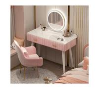 QYYZTQY Vanity Set in Pink Drawers - Compact Small Spaces Stylish Dressing Table with Mirror Ideal for Bedroom or Makeup Room