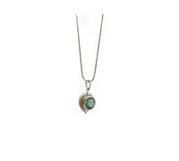 QYYZTQY Vintage Classic Green Crystal 925 Silver Handmade Woman Round Pendant jewelry necklace