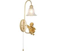 QYYZTQY Wall Lamp Bedroom Bedside with Pull Switch Wall Sconces Creative Resin Wall Lamp Art Decor Iron Cartoon Children Gift Wall Sconces Lighting Decor Lamp A (Size : A)