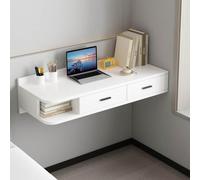 QYYZTQY Wall-Mounted Floating Dressing Table with Drawers, Makeup Vanity for Bedroom, Open Storage Styling Cabinet, Computer Desk (100x40cm, 39x16inch)