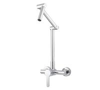 QYYZTQY Wall Mounted Sink Hot and Cold Kitchen Faucet Foldable Swivel Black Single Mode shower head