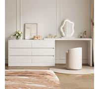 QYYZTQY White Vanity Table 120cm Wide Hidden Storage Tri Color Tinted Mirror Minimalist (100x40x70cm) Stylish Makeup Desk for Bedroom & Dressing Room