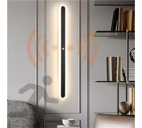 QYYZTQY with Motion Sensor Interior Acrylic Black Lamp Indoor Minimalist Long Wall Light Inside Fixtures for Living Room Bathroom Front Door Bedroom (Natural Light,80CM)
