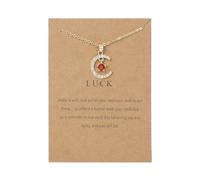 QYYZTQY Women Necklaces for Mother Ramadan Gifts Female Twelve Months Moon Shape Pendant Necklace Moon Star Pendant Paper Card Necklace Rhinestone Necklace 12 Colors Card Necklace for Pave Necklace