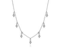 QYYZTQY Women's Fashion 925 Sterling Silver Dazzling Cz Cross Heart Star Pendant Short Necklace For Women Girls Gift