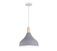 QYYZTQY Wood Pendant Light Nordic Metal Hanging Ceiling Lamp Dome Kitchen Island Lighting Fixture Single Head Chandelier E27 Suspended Lights for Dining Table Bedroom Cafe Bar