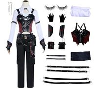 QYZ Love and Deepspace Cosplay Costume Women Anime Outfit with Wig Halloween Party Stage Dress Up (black, XL)