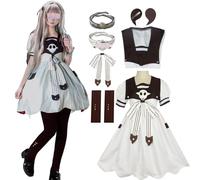 QYZ Neneyashiro Cosplay Costume with Socks Bowknot Wig Dress Outfit for Halloween Party Set (Brown, XS)