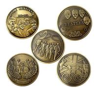 QYZXTH British Rock Band Beatles Singer Commemorative Coin Antique Bronze Beatles Guitarist Coin-5-pieces