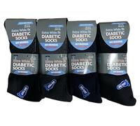 QZ FASHION 6 Pairs Mens Extra Wide Big Foot Diabetic Socks Black Work Socks Comfortable Toe Cotton Rich Uk Size 11-14 (Cotton, Multicoloure)