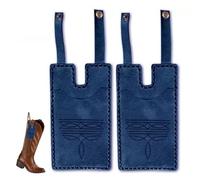 QZAVIRE 2Pcs Western Boot Wallet for Women-Western Leather Wallets with Snap Strap Leather Credit Card Holder, Compact Western Boot Wallet Insert for Rodeo Concerts Pub Country Style, Blue, Western